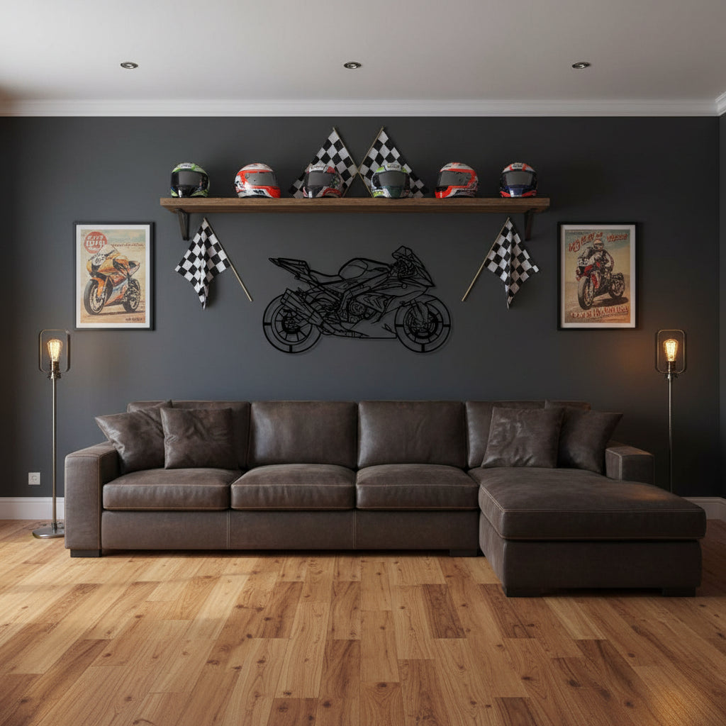 Décoration Murale Métal Moto | 30 x 17 cm