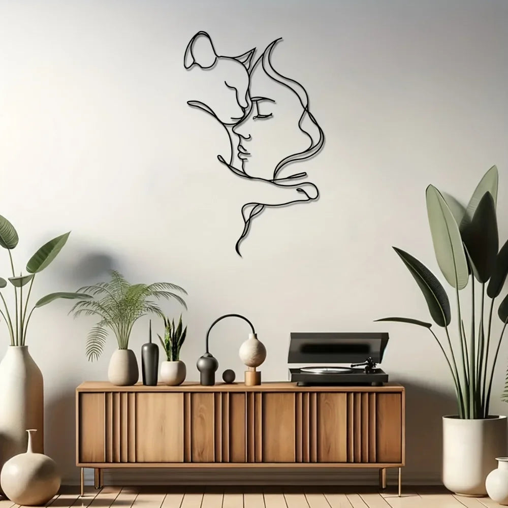 Décoration Murale Métal Chat | 40 x 24,8 cm