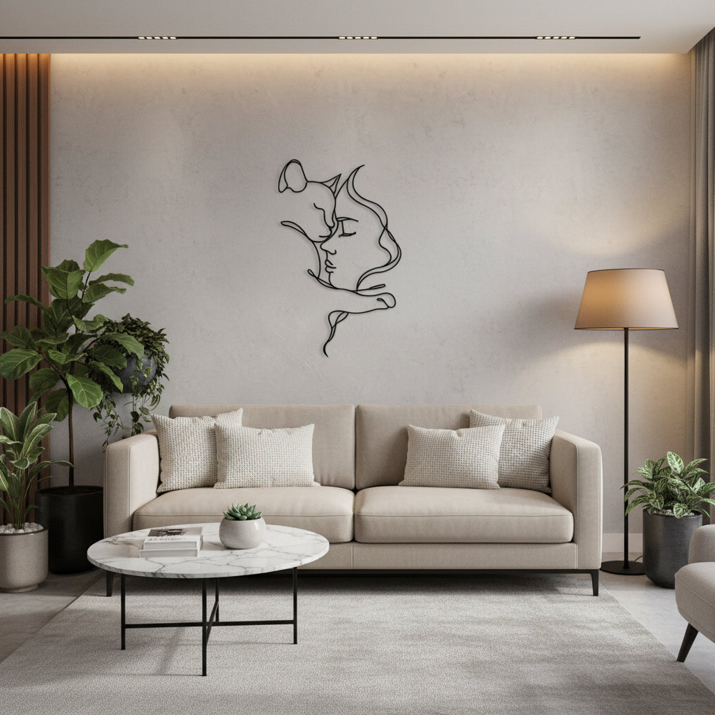 Décoration Murale Métal Chat | 40 x 24,8 cm